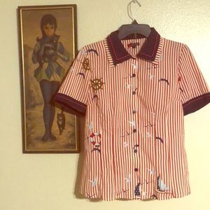 Pinup Hell bunny large button down blouse